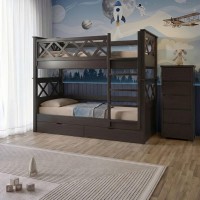 Двоярусне дитяче ліжко Mebigrand Мальта Венге 90х190 см з ящиками (MBG-15017)