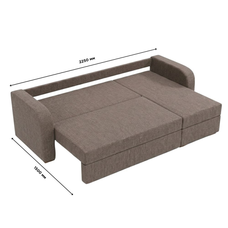 Кутовий диван ортопедичний Мекко Wilson 1950*1450 Pocket Spring Cocos III категорія Austin 3 Antelope (MEK-161524)