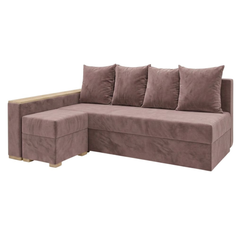 Кутовий ортопедичний диван Мекко Cube 2250×1430 Bonel Standart Hard Plus II категорія Allure Premium Rose (MEK-161534)