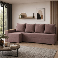 Кутовий ортопедичний диван Мекко Cube 2250×1430 Bonel Standart Hard Plus II категорія Allure Premium Rose (MEK-161534)