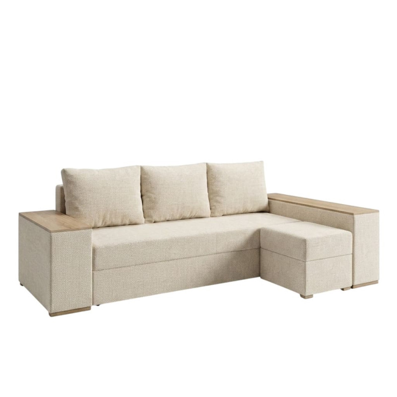 Кутовий ортопедичний диван Мекко Cube Comfort 2650x1600 Bonel Standart Hard Plus IІІ категорія Austin 1 Ivory (MEK-161754)