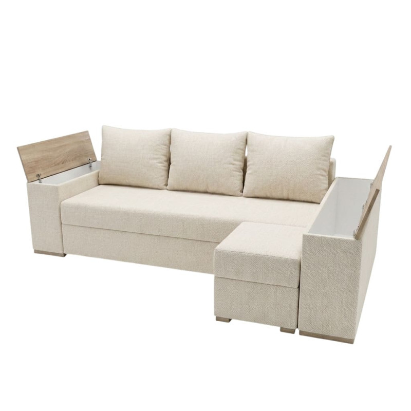 Кутовий ортопедичний диван Мекко Cube Comfort 2650x1600 Bonel Standart Hard Plus IІІ категорія Austin 1 Ivory (MEK-161754)