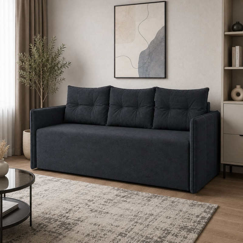 Диван розкладний ортопедичний Мекко Erne 2060х950мм Gold II категорія Allure Premium Graphite (MEK-161504)