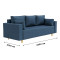Ортопедичний диван Мекко Oslo 2300*1000 Pocket Spring Cocos IV категорія Bestseller Blue Fog (MEK-161163)