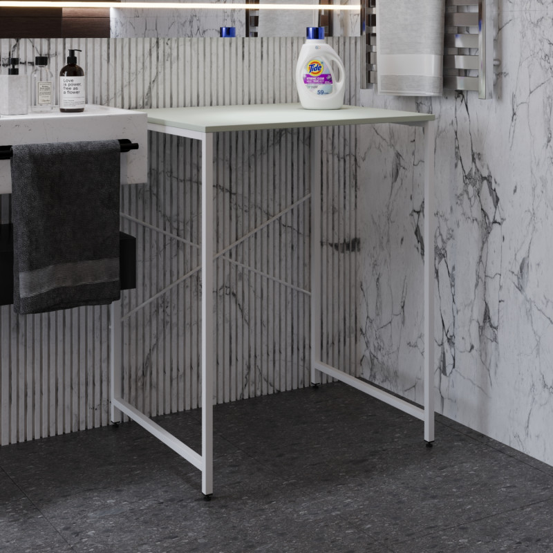 Стелаж-полиця Бафрум 401 Ferrum-decor для пральної машини 90x70,5x60,5 Білий метал ДСП Кашемір 16 мм (FRD-107581)