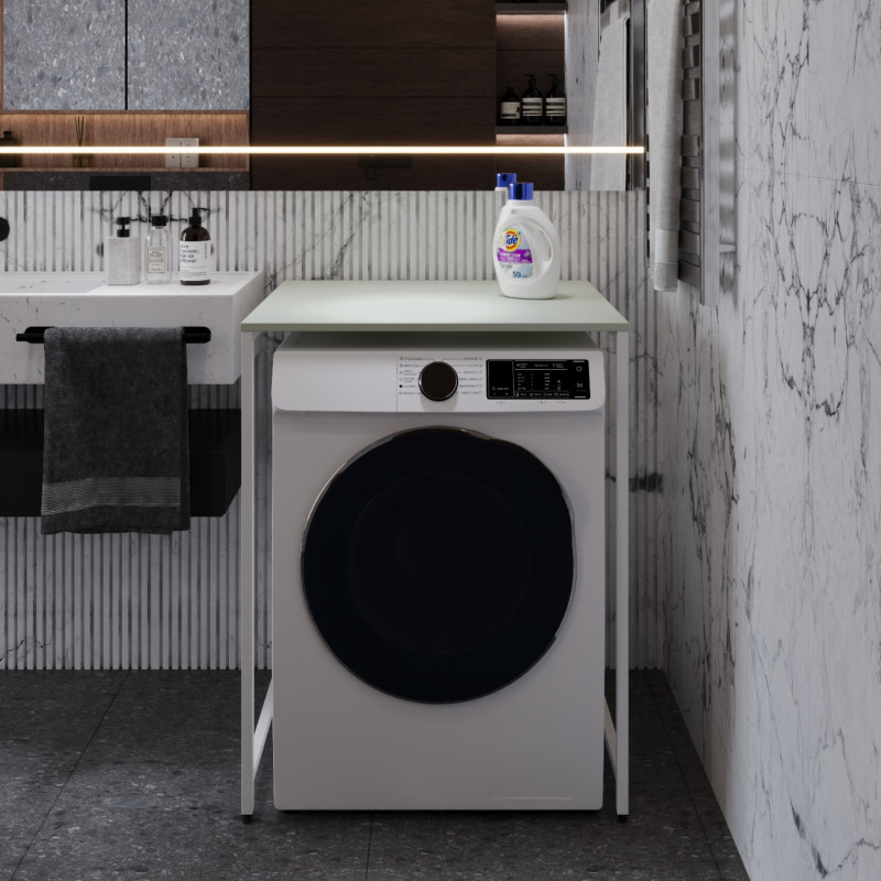 Стелаж-полиця Бафрум 401 Ferrum-decor для пральної машини 90x70,5x60,5 Білий метал ДСП Кашемір 16 мм (FRD-107581)