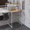 Стелаж-полиця Бафрум 402 Ferrum-decor для пральної машини 133,5x70,5x60,5 Білий метал ДСП Дуб Артизан 16 мм (FRD-107371)