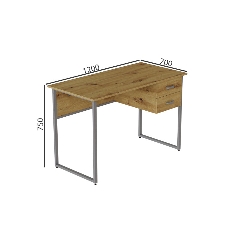 Комп'ютерний стіл Ferrum-decor Дакота 75x120x70 сірий ДСП Дуб Артизан 16 мм (FRD-107271)