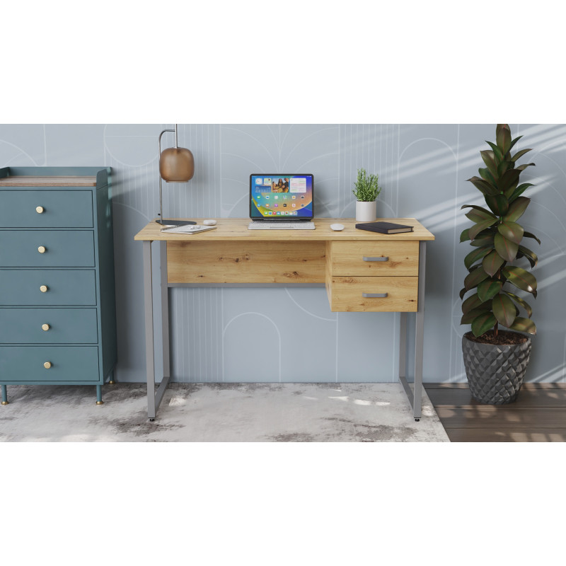 Комп'ютерний стіл Ferrum-decor Дакота 75x120x70 сірий ДСП Дуб Артизан 16 мм (FRD-107271)