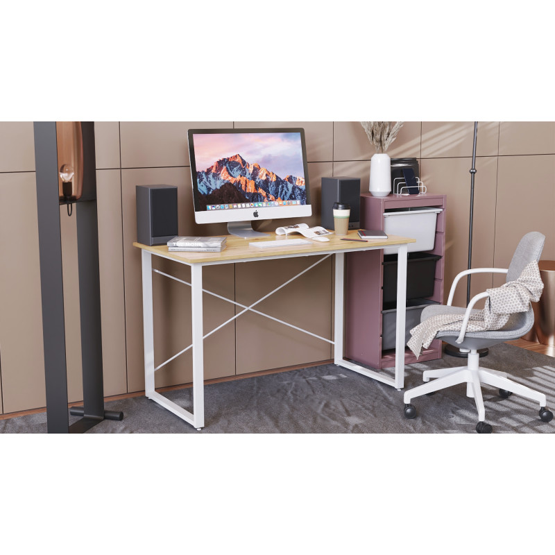 Комп'ютерний стіл Ferrum-decor Дейв 75x100x70 білий ДСП Дуб Артизан 16 мм (FRD-107031)
