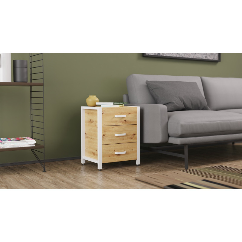 Тумба універсальна Ferrum-decor Вів'єн 3 50x41x40 білий ДСП Дуб Артизан 16 мм (FRD-106871)