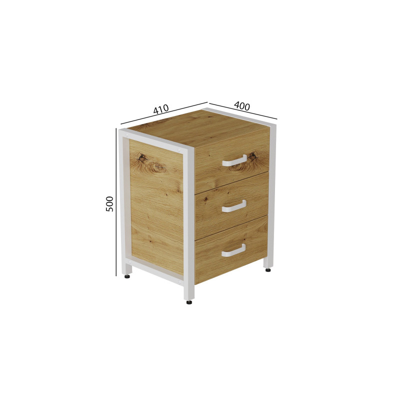 Тумба універсальна Ferrum-decor Вів'єн 3 50x41x40 білий ДСП Дуб Артизан 16 мм (FRD-106871)