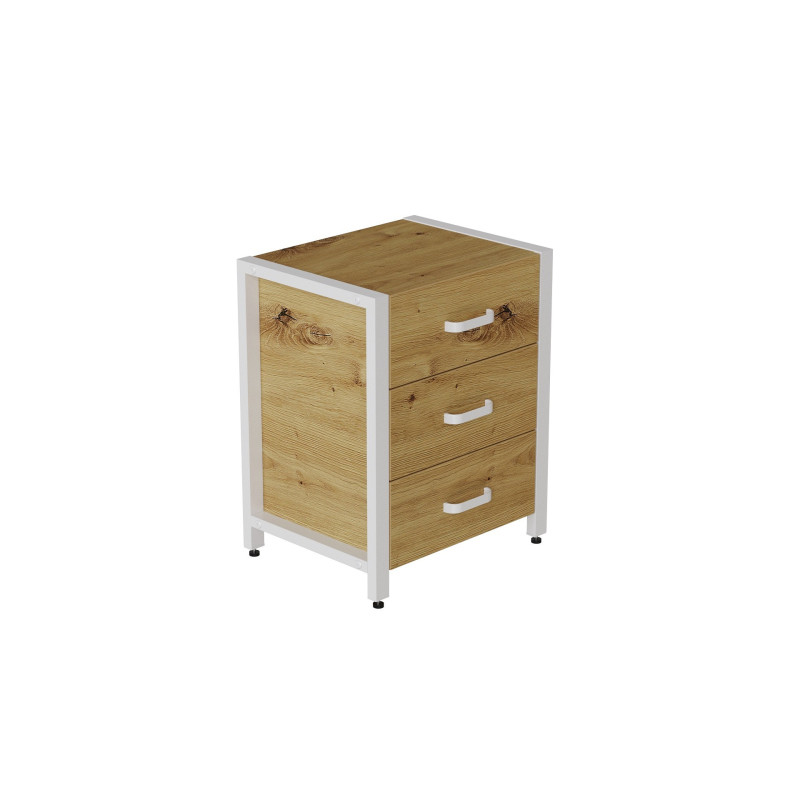 Тумба універсальна Ferrum-decor Вів'єн 3 50x41x40 білий ДСП Дуб Артизан 16 мм (FRD-106871)