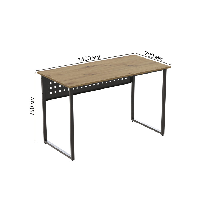 Комп'ютерний стіл Ferrum-decor Майк 75x140x70 чорний ДСП Дуб Артизан 16 мм (FRD-107131)