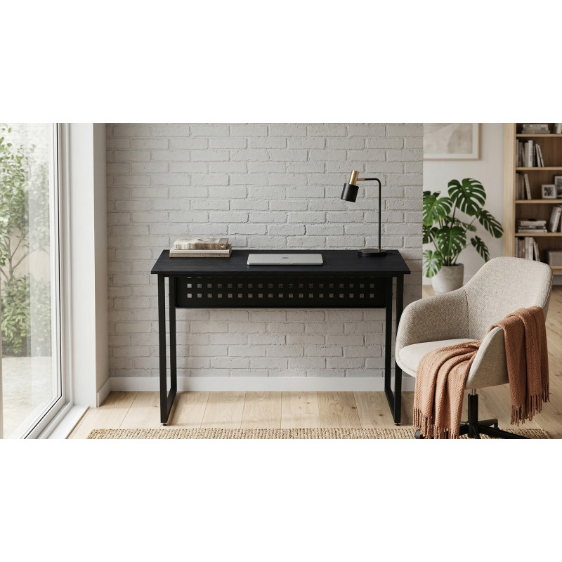 Стіл письмовий Майк Ferrum-decor 75x100x60 Чорний метал ДСП Каштан Арвадонна 16 мм (FRD-108261)
