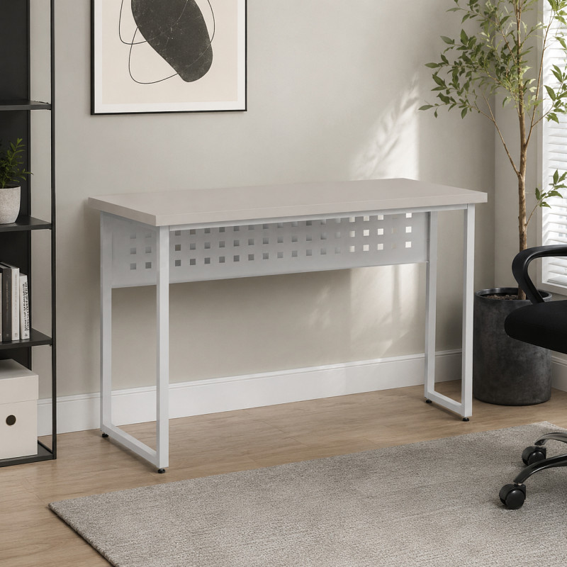 Стіл письмовий Майк Ferrum-decor 75x100x60 Білий метал ДСП Кашемір 32 мм (FRD-108301)