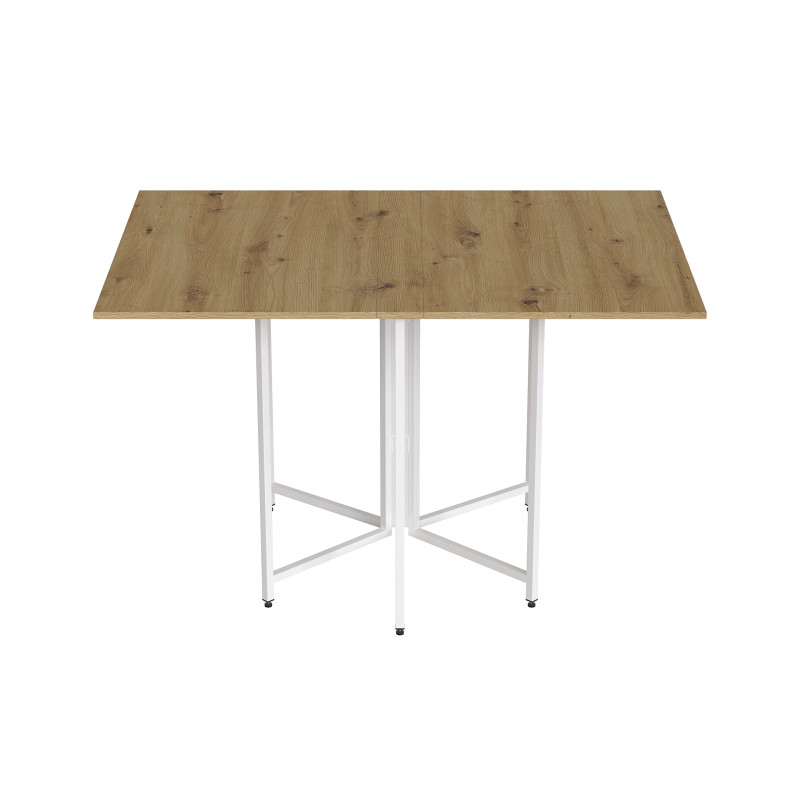 Розкладний стіл-трансформер книжка Моріс 3 Ferrum-decor 75x130x90 Білий метал ДСП Дуб Артизан 16 мм (FRD-107421)