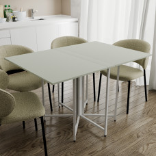 Розкладний стіл-трансформер книжка Моріс 3 Ferrum-decor 75x130x90 Білий метал ДСП Кашемір 16 мм (FRD-107511)