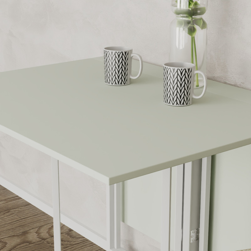 Розкладний стіл-трансформер книжка Моріс 3 Ferrum-decor 75x130x90 Білий метал ДСП Кашемір 16 мм (FRD-107511)