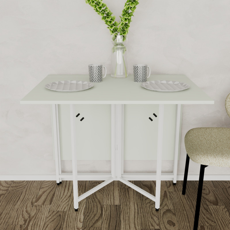 Розкладний стіл-трансформер книжка Моріс 3 Ferrum-decor 75x130x90 Білий метал ДСП Кашемір 16 мм (FRD-107511)
