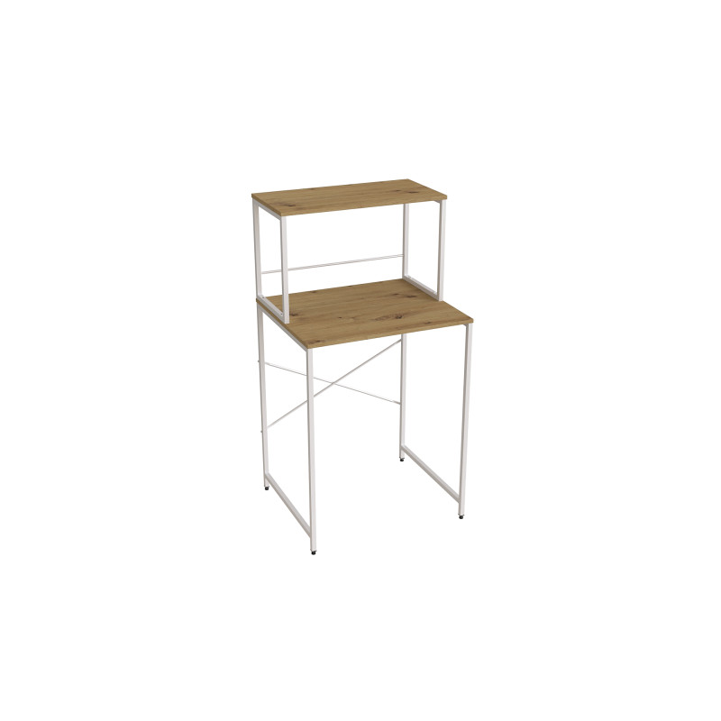 Стелаж-полиця Бафрум 402 Ferrum-decor для пральної машини 133,5x70,5x60,5 Білий метал ДСП Дуб Артизан 16 мм (FRD-107371)