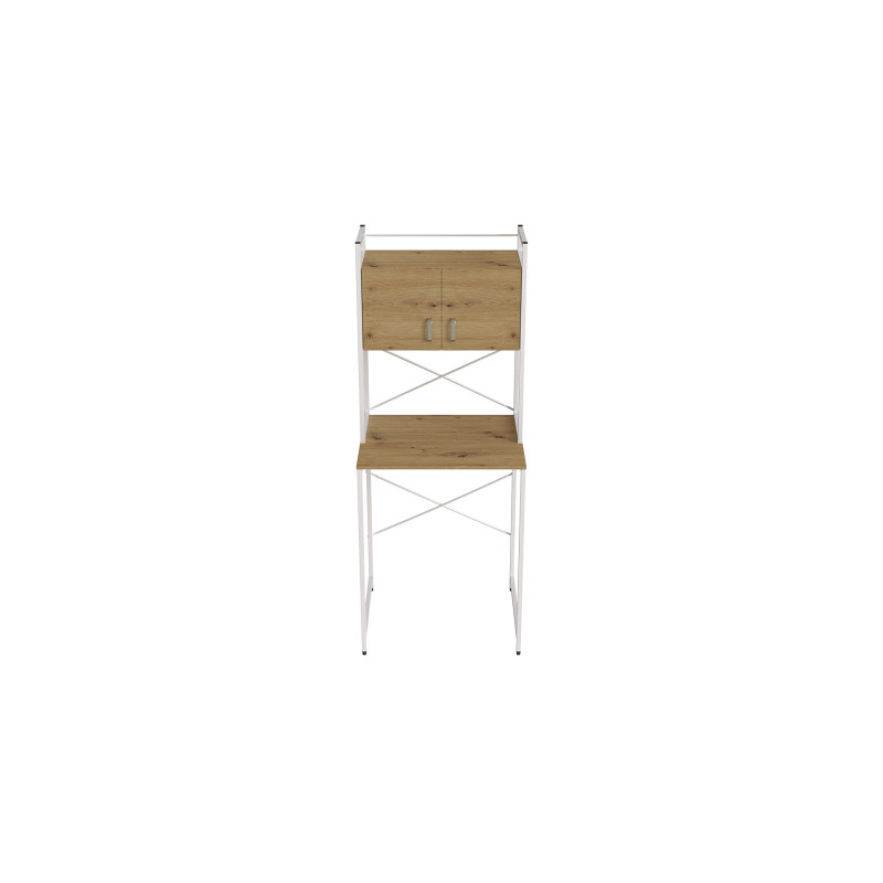 Стелаж-полиця Бафрум 404 Ferrum-decor для пральної машини 178x70,5x60,5 Білий метал ДСП Дуб Артизан 16 мм (FRD-107391)