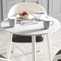 Стол круглый OPTIMA 3 ноги на конус Ferrum-decor 750x670x670 Белый металл ДСП Бетон 16 мм (FRD-107451)