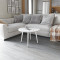 Журнальний круглий стіл OPTIMA 2 ніжки конусні Ferrum-decor 450x670x670 Білий метал ДСП Бетон 16 мм (FRD-107481)