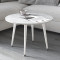 Журнальний круглий стіл OPTIMA 2 ніжки конусні Ferrum-decor 450x670x670 Білий метал ДСП Бетон 16 мм (FRD-107481)