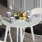 Круглий стіл OPTIMA 4 ніжки конусні Ferrum-decor 750x670x670 Білий метал ДСП Кашемір 16 мм (FRD-107571)