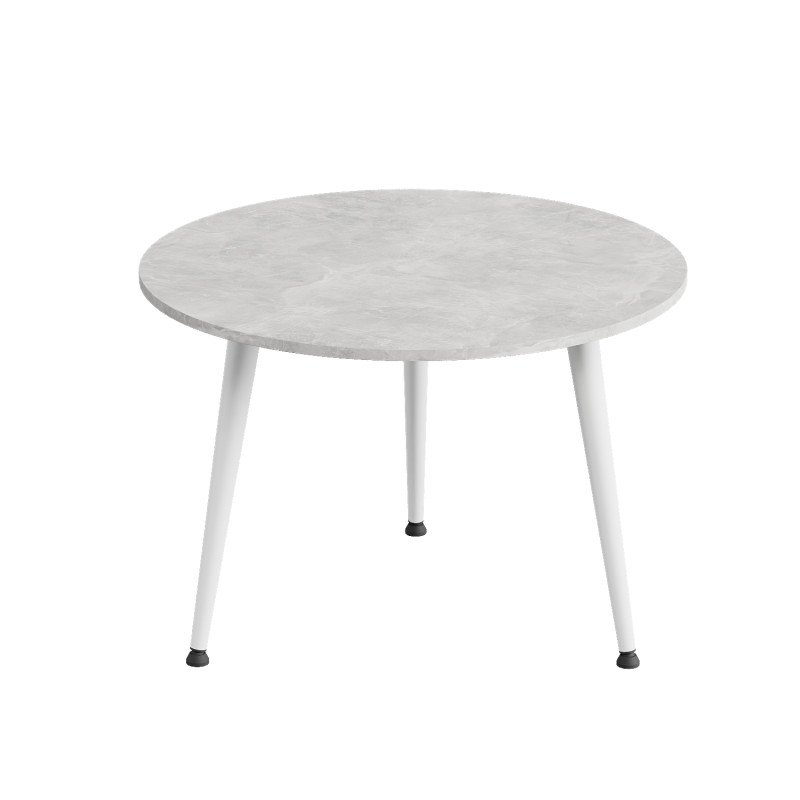 Журнальний круглий стіл OPTIMA 1 ніжки конусні Ferrum-decor 450x670x670 Білий метал ДСП Бетон 16 мм (FRD-107471)