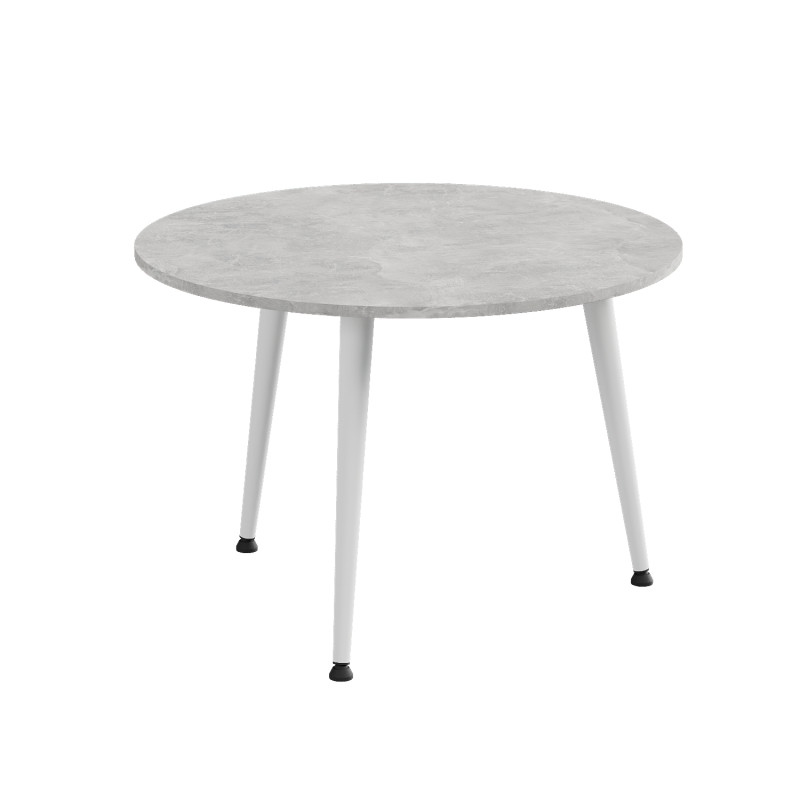 Журнальний круглий стіл OPTIMA 1 ніжки конусні Ferrum-decor 450x670x670 Білий метал ДСП Бетон 16 мм (FRD-107471)