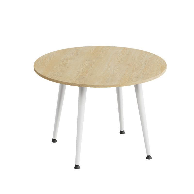 Журнальний круглий стіл OPTIMA 2 ніжки конусні Ferrum-decor 450x670x670 Білий метал ДСП Дуб Кремона Торро 16 мм (FRD-107551)