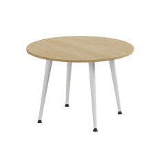 Журнальний круглий стіл OPTIMA 2 ніжки конусні Ferrum-decor 450x670x670 Білий метал ДСП Дуб Кремона Торро 16 мм (FRD-107551)