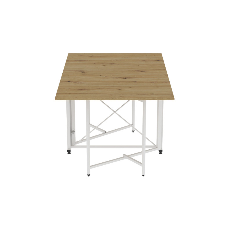Обідній стіл трансформер книжка Оріон Pro Ferrum-decor 75x152x90 Білий метал ДСП Дуб Артизан 16 мм (FRD-107411)