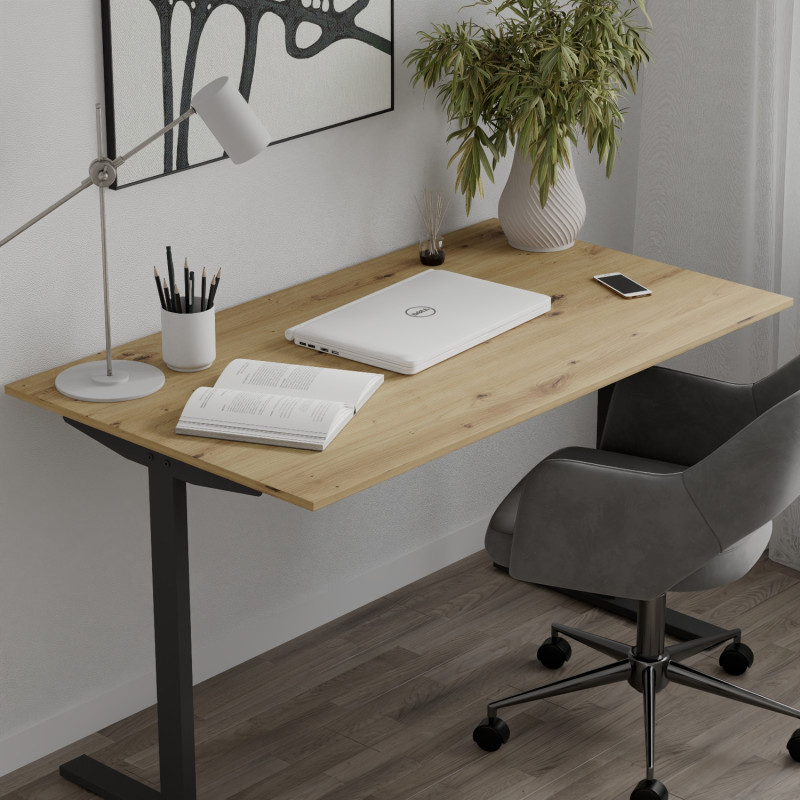 Стіл письмовий Space Ferrum-decor 750x1400x700 Чорний метал ДСП Дуб Артизан 16 мм (FRD-107981)