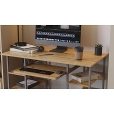 Комп'ютерний стіл Ferrum-decor Тім 75x120x60 сірий ДСП Дуб Артизан 16 мм (FRD-106941)