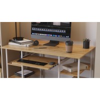 Комп'ютерний стіл Ferrum-decor Тім 75x140x60 білий ДСП Дуб Артизан 16 мм (FRD-106951)