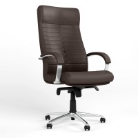 Крісло офісне поворотне Новий Стиль ORION STEEL CHROME ECO-31 (Темно-коричневий) (NWS-126588)