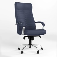 Кресло офисное поворотное Новый Стиль ORION STEEL CHROME (COMFORT) ECO-22 (Синий) (NWS-126578)