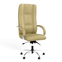 Крісло офісне поворотне Новий Стиль STAR STEEL CHROME ANYFIX CHR68 LE-F (Світло-бежевий) (NWS-126838)