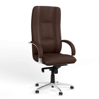 Кресло офисное поворотное Новый Стиль STAR STEEL CHROME LE-K (Каштан) (NWS-126848)