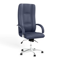 Крісло офісне поворотне Новий Стиль STAR STEEL CHROME TILT AL68 ECO-22 (Синій) (NWS-126758)