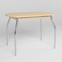 Обідній стіл Новий Стиль TALIO EXT LITE CHROME (18) 1100/1420х700 Береза полярна (NWS-131837)
