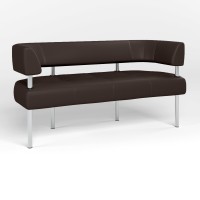 Диван офисный округлый Новый Стиль OFFICE ECO-31 (Темно-коричневый) (NWS-122871)
