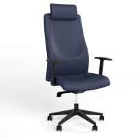 Кресло офисное поворотное Новый Стиль SOLO R HR BLACK (ABS) SFB PL70 ECO-22 (Синий) (NWS-132199)