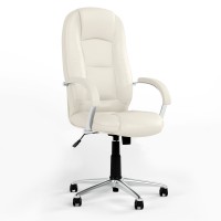 Крісло офісне поворотне Новий Стиль MODUS STEEL CHROME (TILT) ECO-50 (Білий) (NWS-126482)