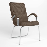 Крісло офісне Новий Стиль GERMES STEEL CFA LB CHROME Micro-B (Коричневий) (NWS-126013)