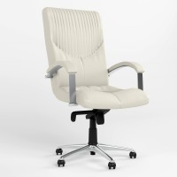 Кресло офисное поворотное Новый Стиль GERMES STEEL CHROME LB P ECO-50 (Белый) (NWS-126023)