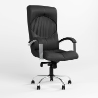 Кресло офисное поворотное Новый Стиль GERMES STEEL CHROME (COMFORT) ECO-30 (Черный) (NWS-126053)